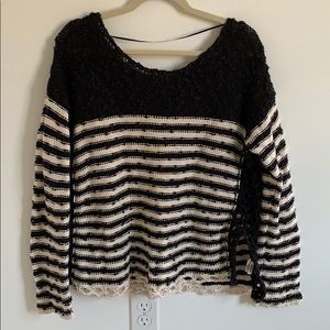 Free people sweater with knitting details